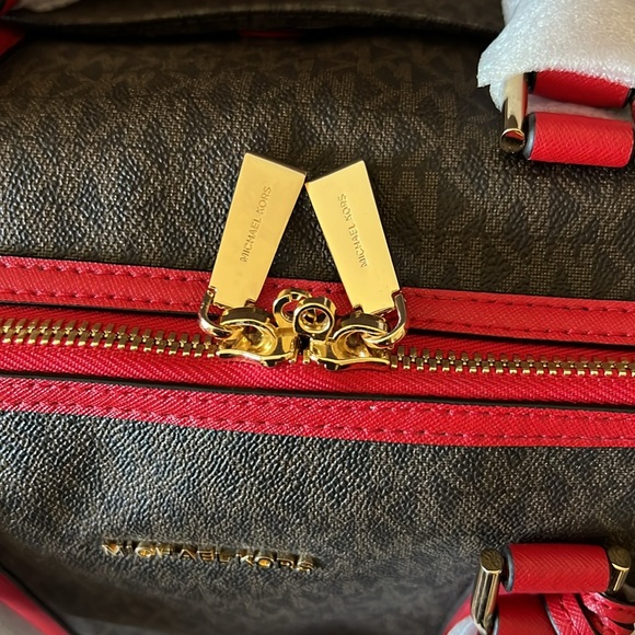 MICHAEL KORS Logo Stripe Travel Weekender Detachable Strap Large Duffle Bag NWT - Picture 7 of 15